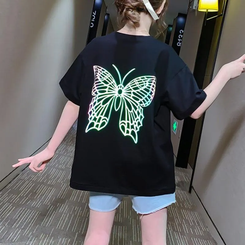 2-piece Butterfly Pattern T-shirt & Shorts for Girl