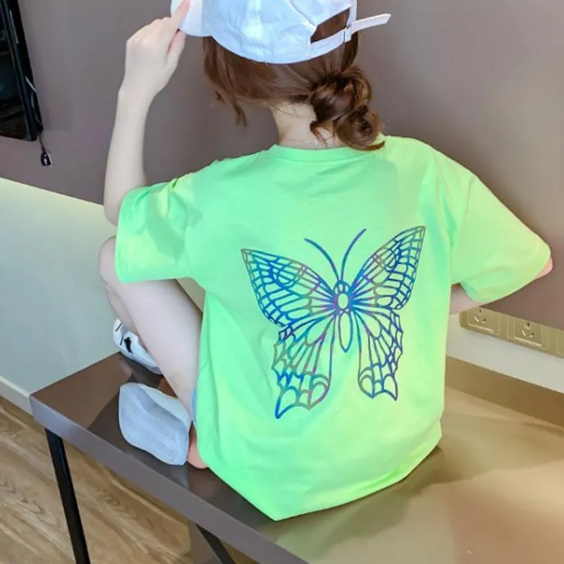 2-piece Butterfly Pattern T-shirt & Shorts for Girl