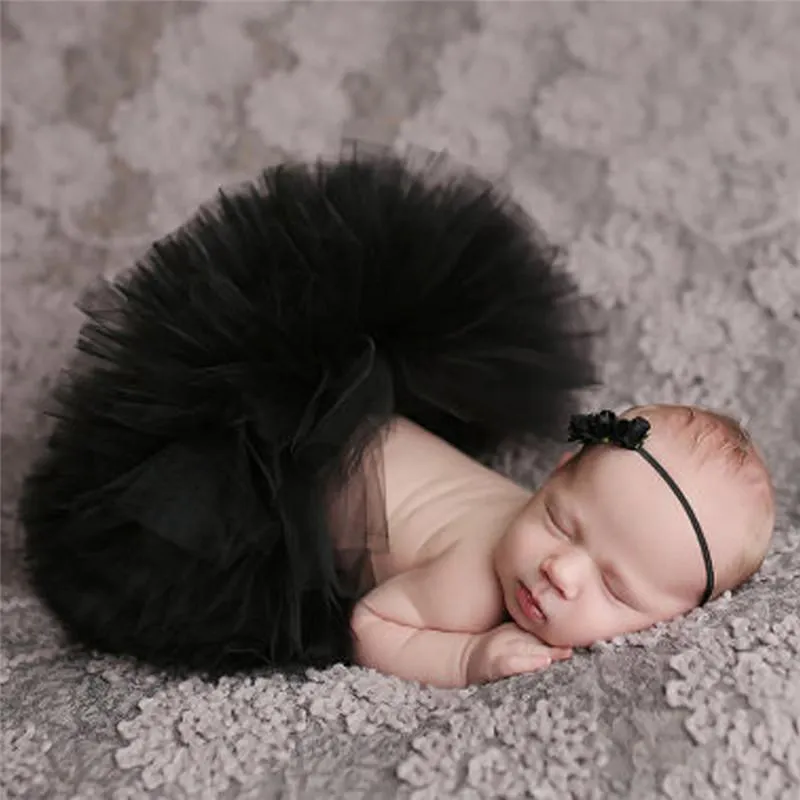 2-piece Solid Tutu Dress Baby Photographic Clothing & Headband