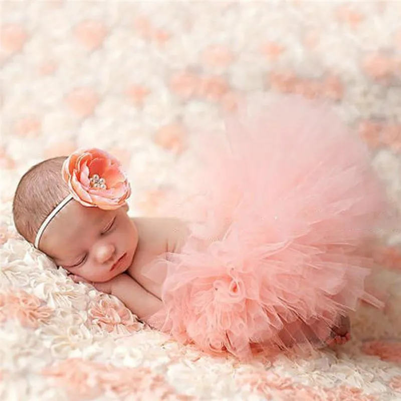 2-piece Solid Tutu Dress Baby Photographic Clothing & Headband