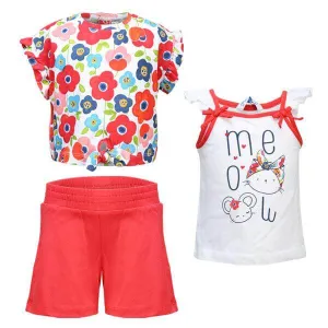 3PIECE MULTI-COLOUR BABY GRILS SHORT SET