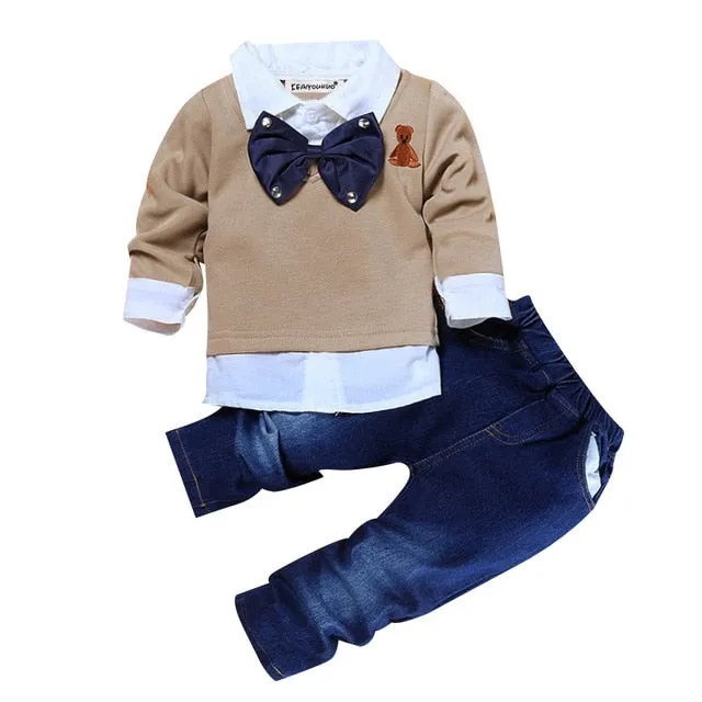 4Pcs Boys Clothes Sets Summer Children Clothing Baby Boy Sport Suit T-shirt Jeans Costume For Kids