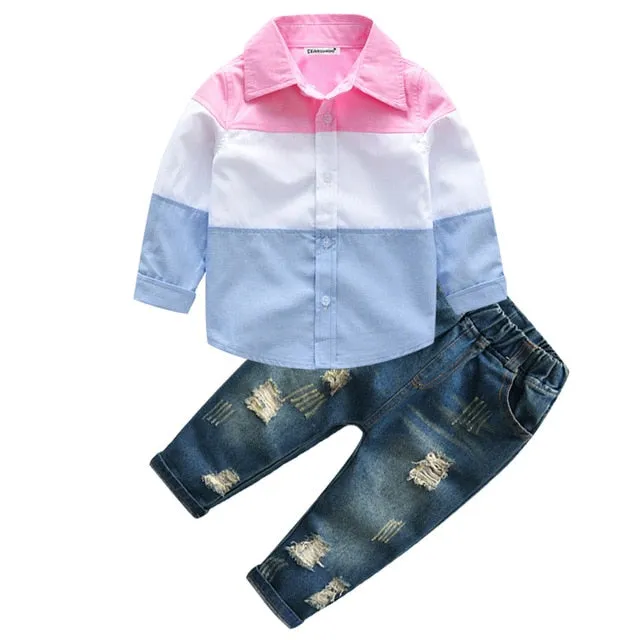 4Pcs Boys Clothes Sets Summer Children Clothing Baby Boy Sport Suit T-shirt Jeans Costume For Kids