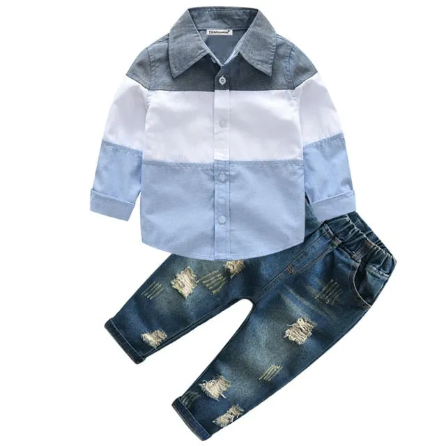 4Pcs Boys Clothes Sets Summer Children Clothing Baby Boy Sport Suit T-shirt Jeans Costume For Kids