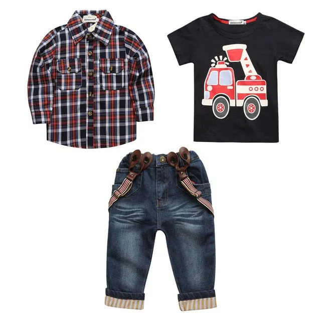 4Pcs Boys Clothes Sets Summer Children Clothing Baby Boy Sport Suit T-shirt Jeans Costume For Kids