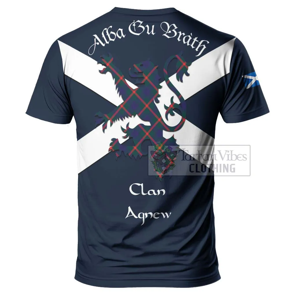 Agnew Tartan Lion Rampant T-Shirt Proudly Display Your Heritage with Alba Gu Brath and Clan Name