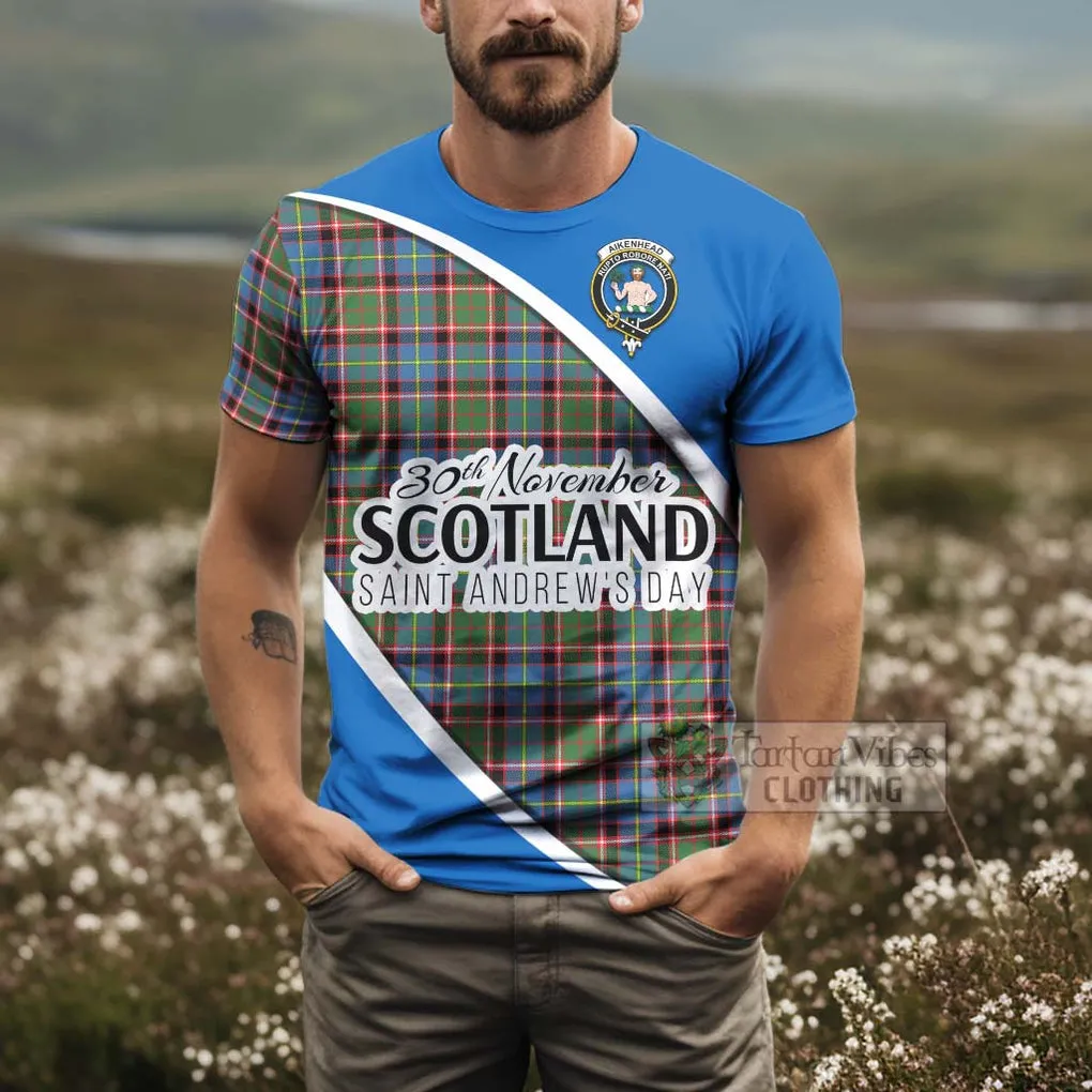 Aikenhead Family Crest Tartan T-Shirt Celebrate Saint Andrew's Day in Style