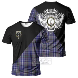 Alexander of Menstry Tartan T-Shirt with Family Crest and Military Logo Style