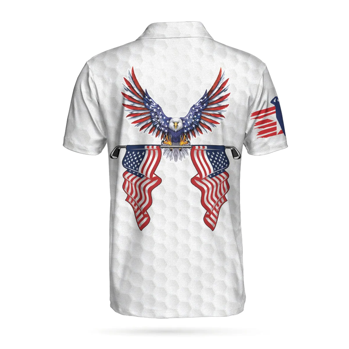 American Eagle Flag Golf Short Sleeve Polo Shirt, Men Golfer Uniform, Golf Lover Gifts Coolspod