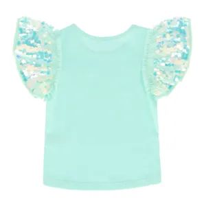 Angel's Face Girls Louise PEPPERMINT Sequin Shoulders Top