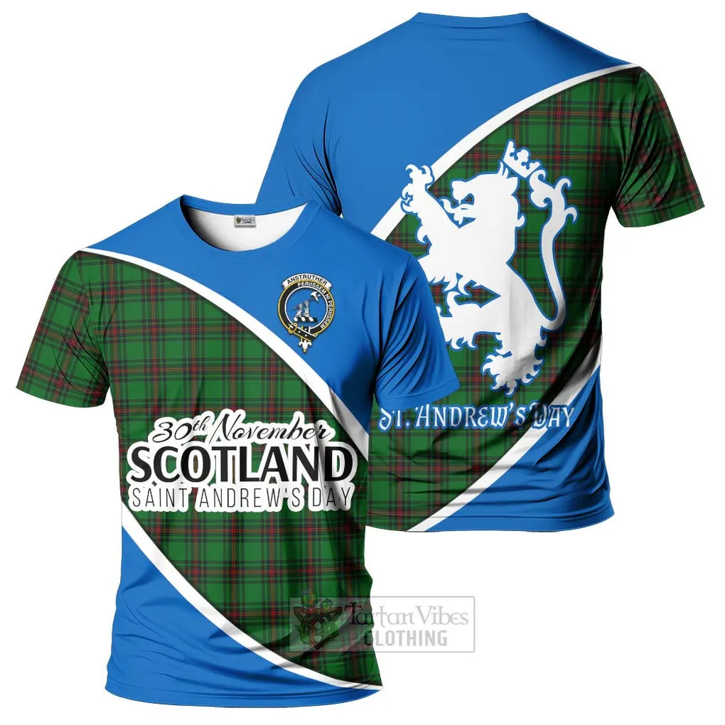 Anstruther Family Crest Tartan T-Shirt Celebrate Saint Andrew's Day in Style