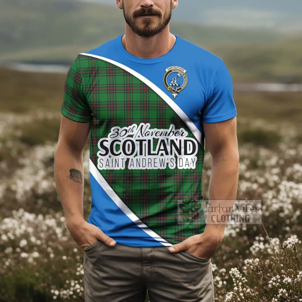 Anstruther Family Crest Tartan T-Shirt Celebrate Saint Andrew's Day in Style