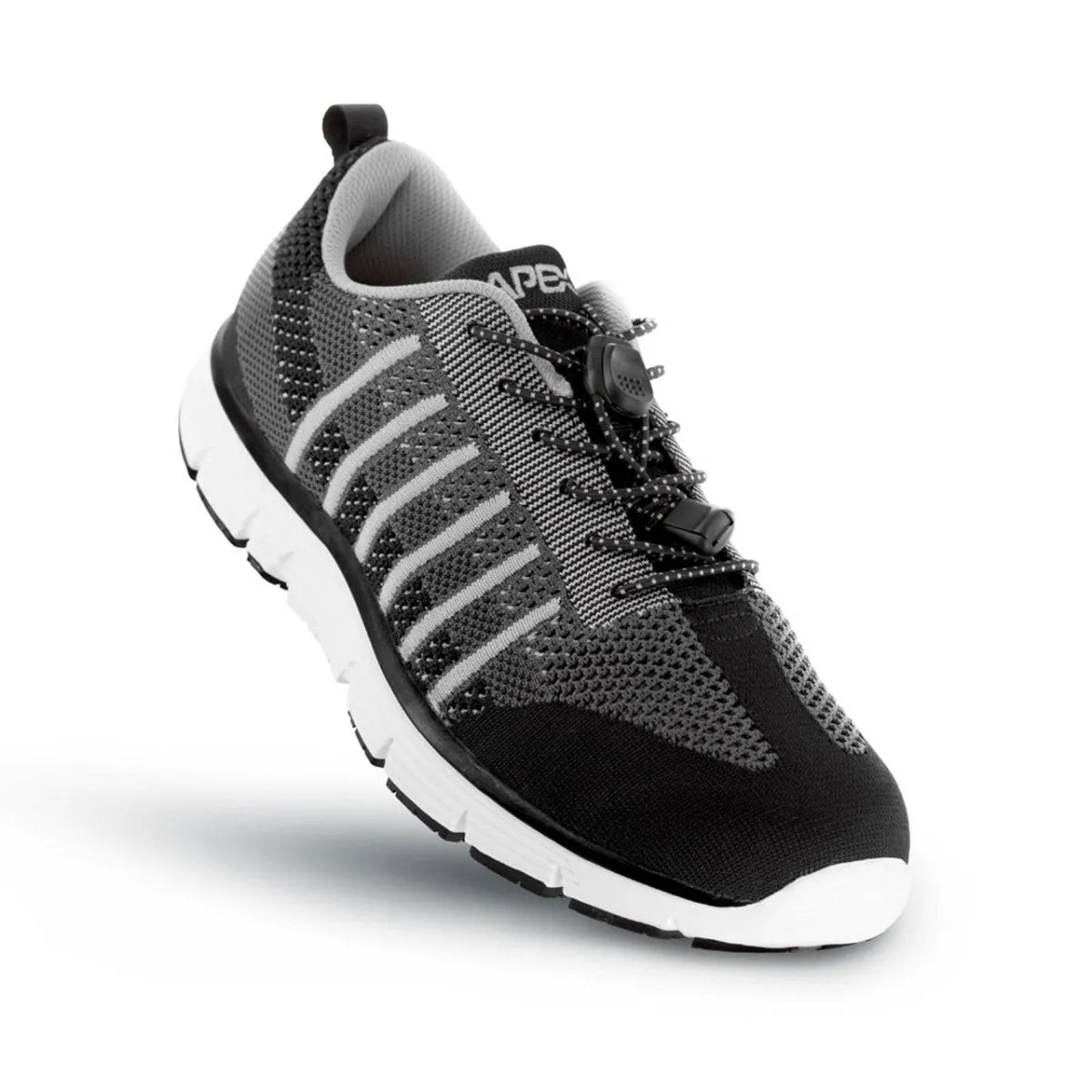 Apex A7000m Bolt Knit Lace Up Men's Active Shoe In Black/grey