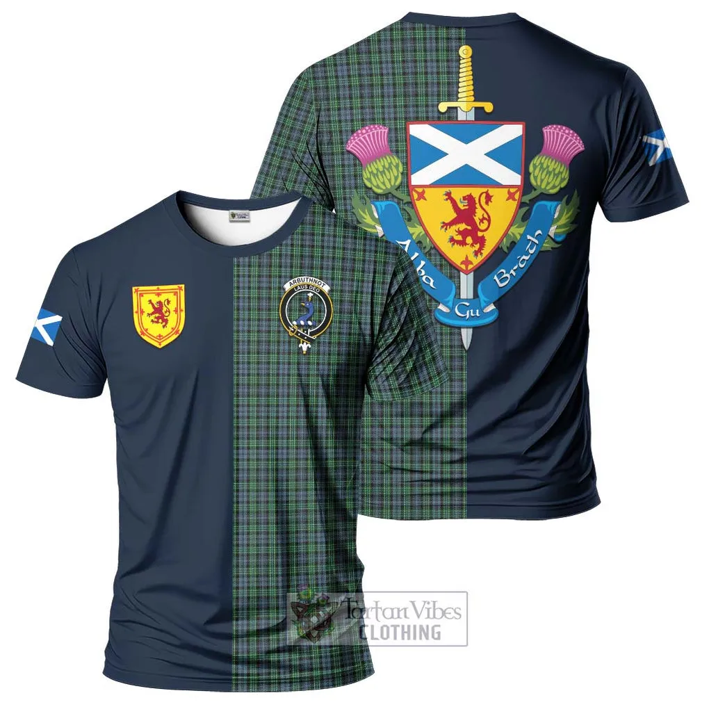 Arbuthnot Tartan T-Shirt Alba with Scottish Lion Royal Arm Half Style