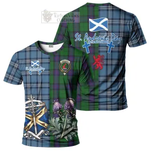 Armstrong Tartan T-Shirt Happy St. Andrew's Day Half Tartan Style