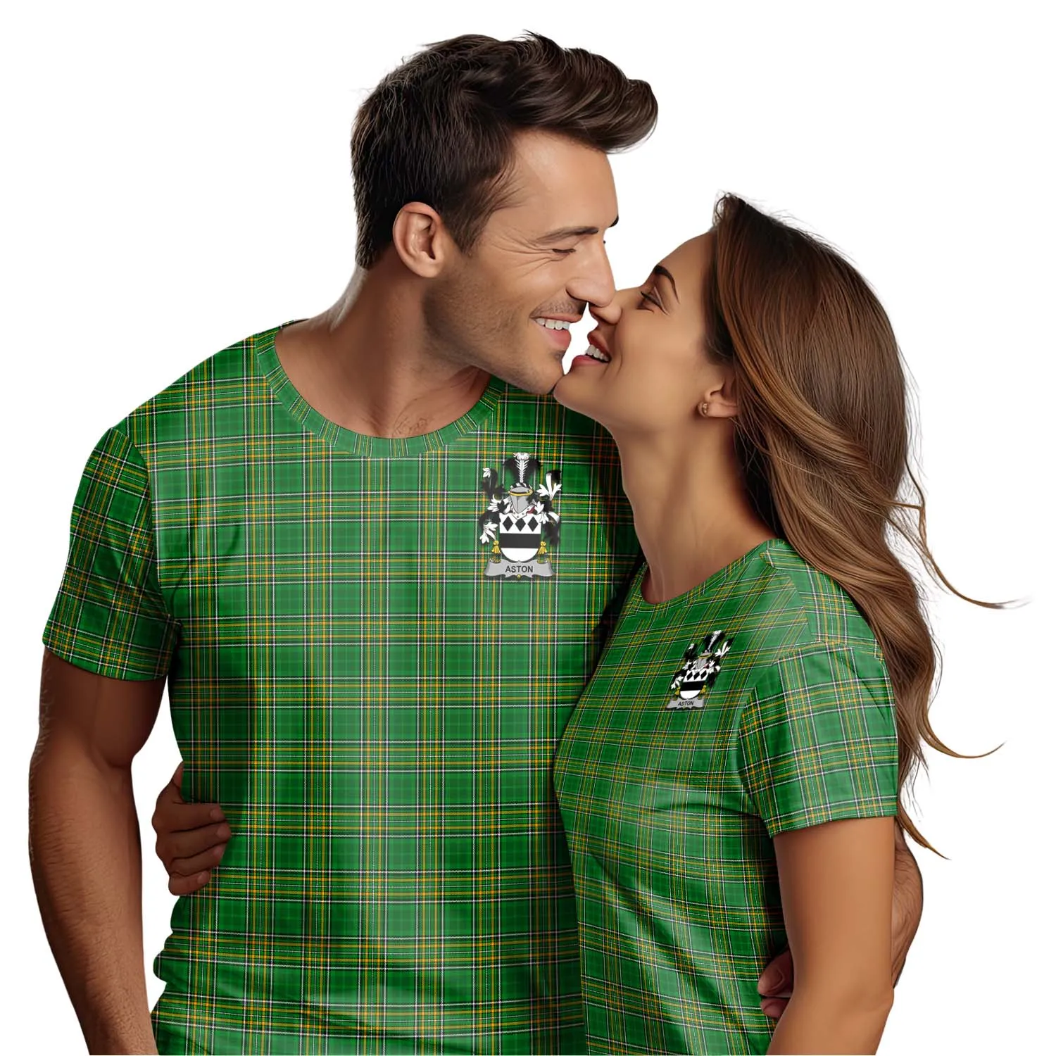 Aston Irish Clan Tartan T-Shirt with Family Seal