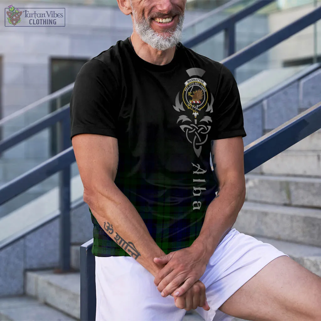 Bannatyne Tartan T-Shirt Featuring Alba Gu Brath Family Crest Celtic Inspired