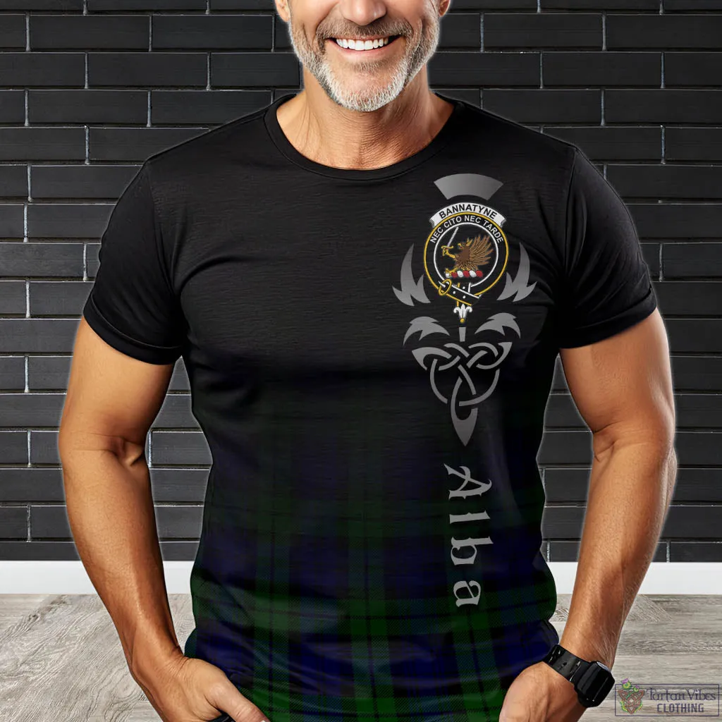 Bannatyne Tartan T-Shirt Featuring Alba Gu Brath Family Crest Celtic Inspired