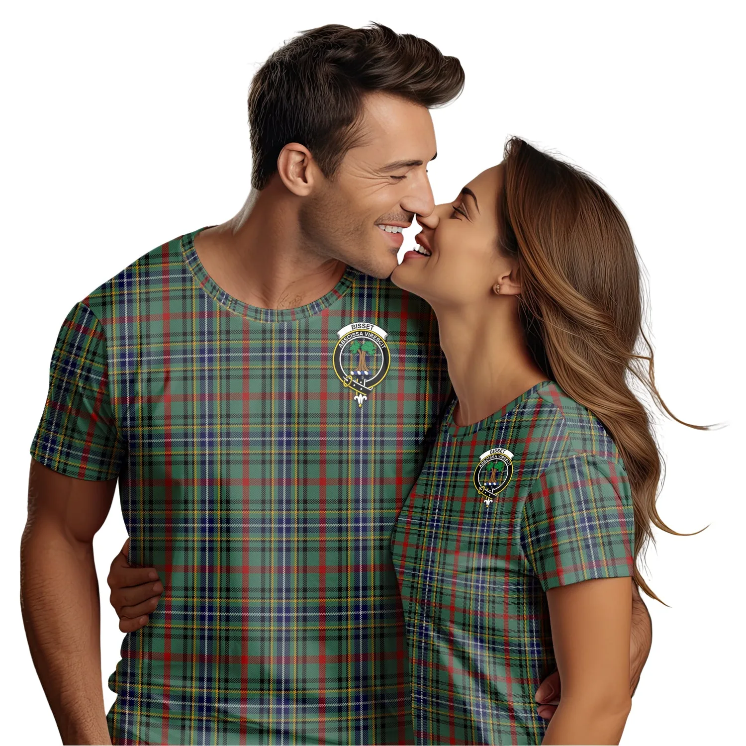 Bisset Tartan T-Shirt with Family Crest