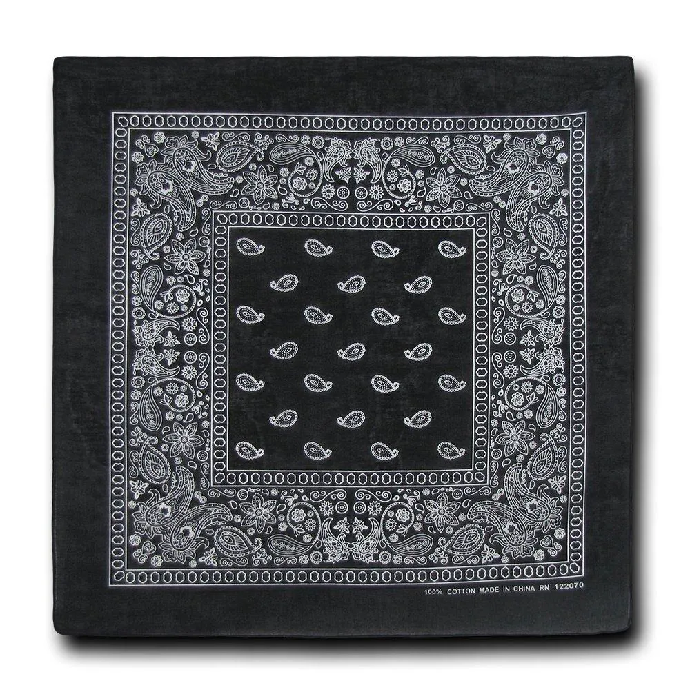 Black Bandana 100% Cotton