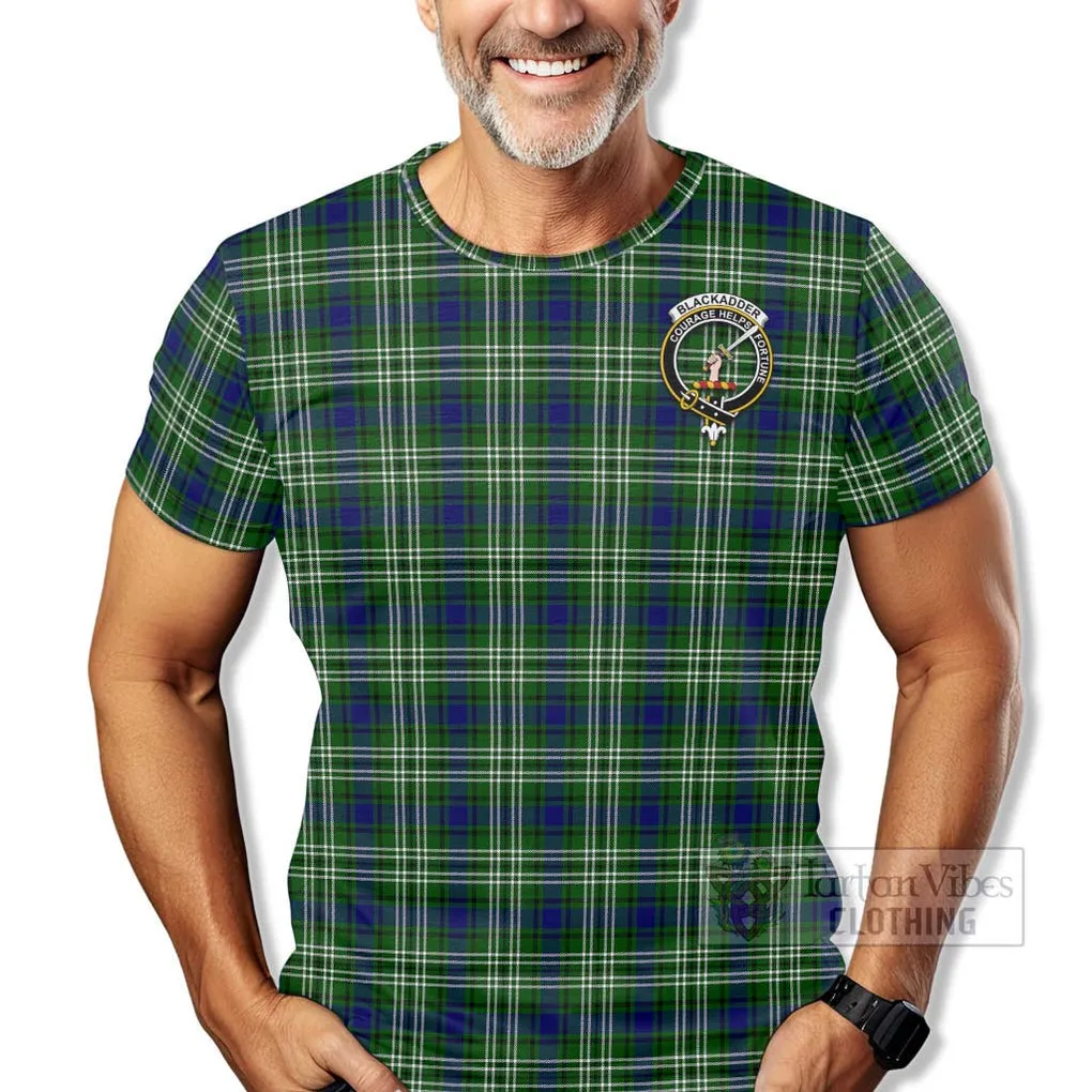 Blackadder Tartan T-Shirt with Family Crest Celtic Skull Style