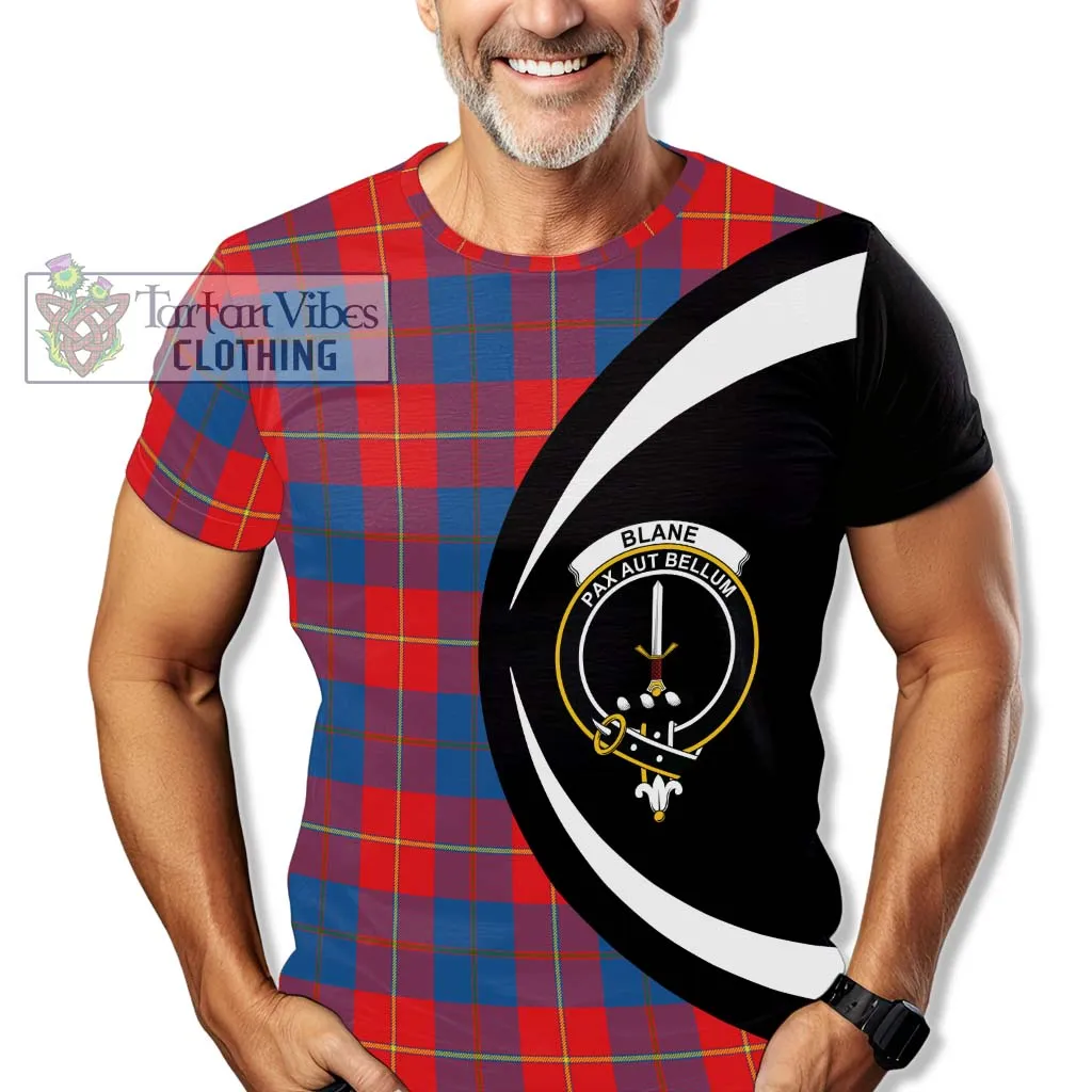 Blane Tartan T-Shirt with Family Crest Circle Style