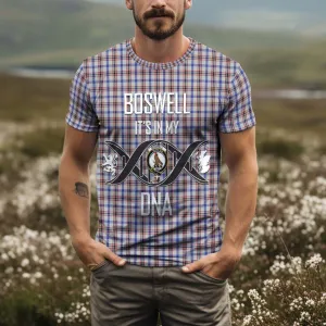 Boswell Tartan T-Shirt with Family Crest DNA In Me Style