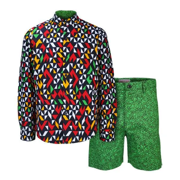 BOYS ANKARA MULTICOLOUR SHIRT SET