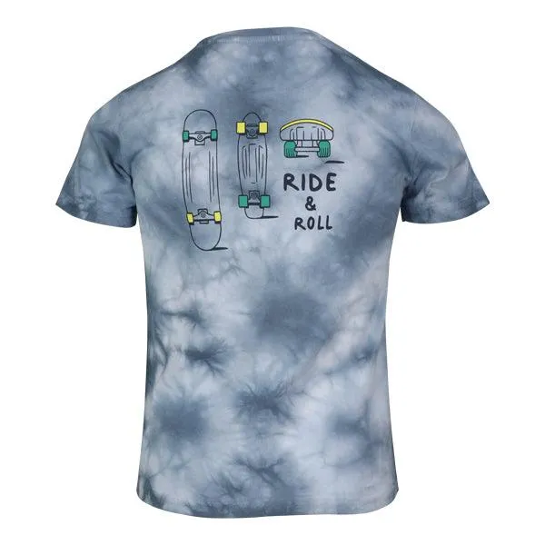 BOYS GREY TIE AND DYE SHORT SLEEVE T SHIRT