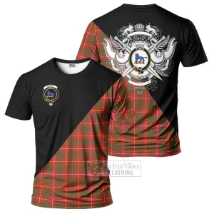 Bruce Modern Tartan T-Shirt with Family Crest and Military Logo Style