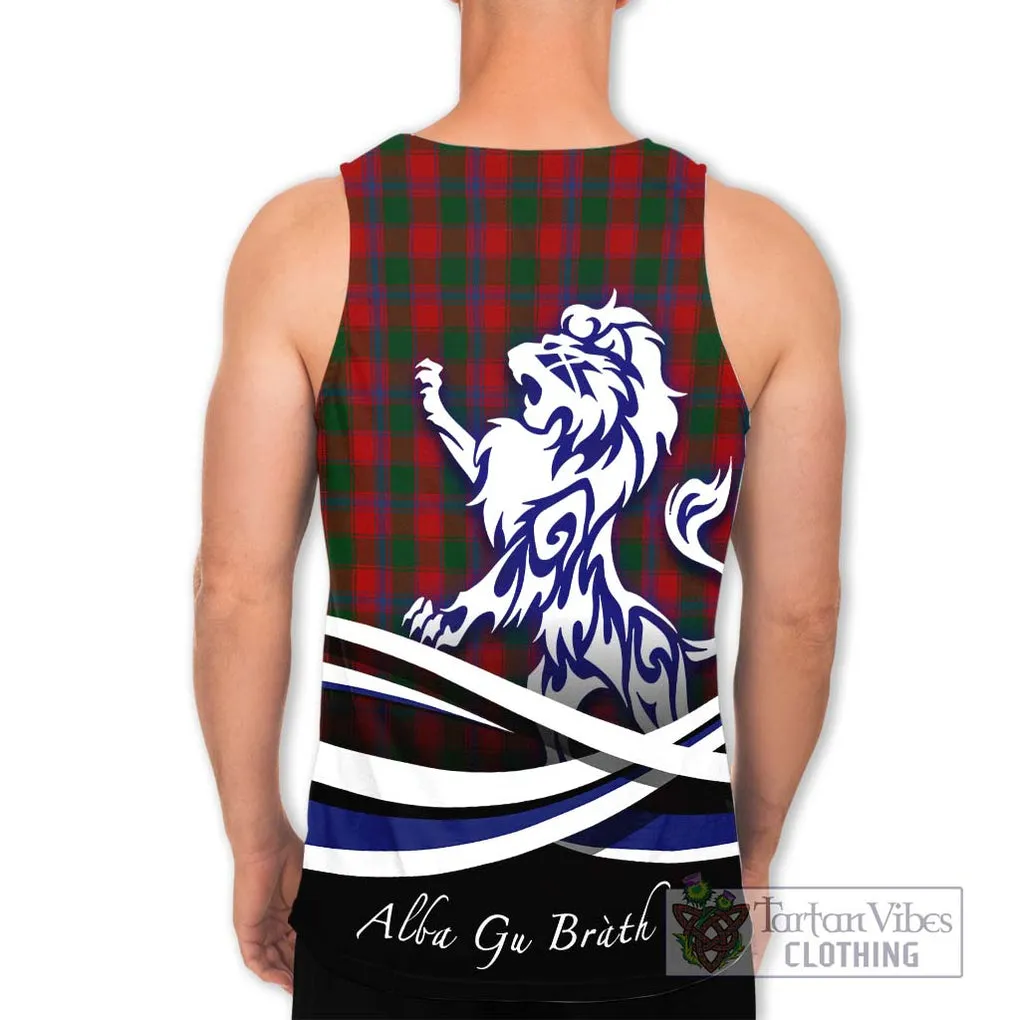 Bruce Old Tartan Men's Tank Top with Alba Gu Brath Regal Lion Emblem