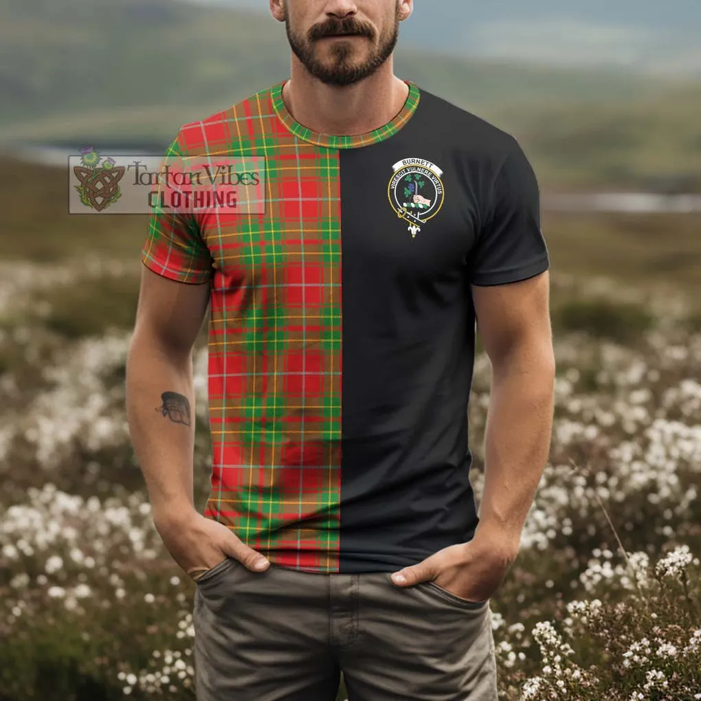 Burnett Tartan T-Shirt with Family Crest and Half Of Me Style