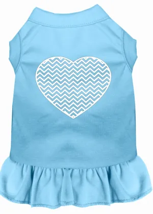 Chevron Heart Screen Print Dress Baby Blue Xxl (18)