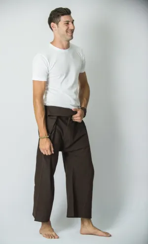 Cotton Thai Fisherman Yoga Massage Pants Solid Brown