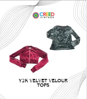 CR1629 Y2K Velvet Velour Tops - 10 Pcs