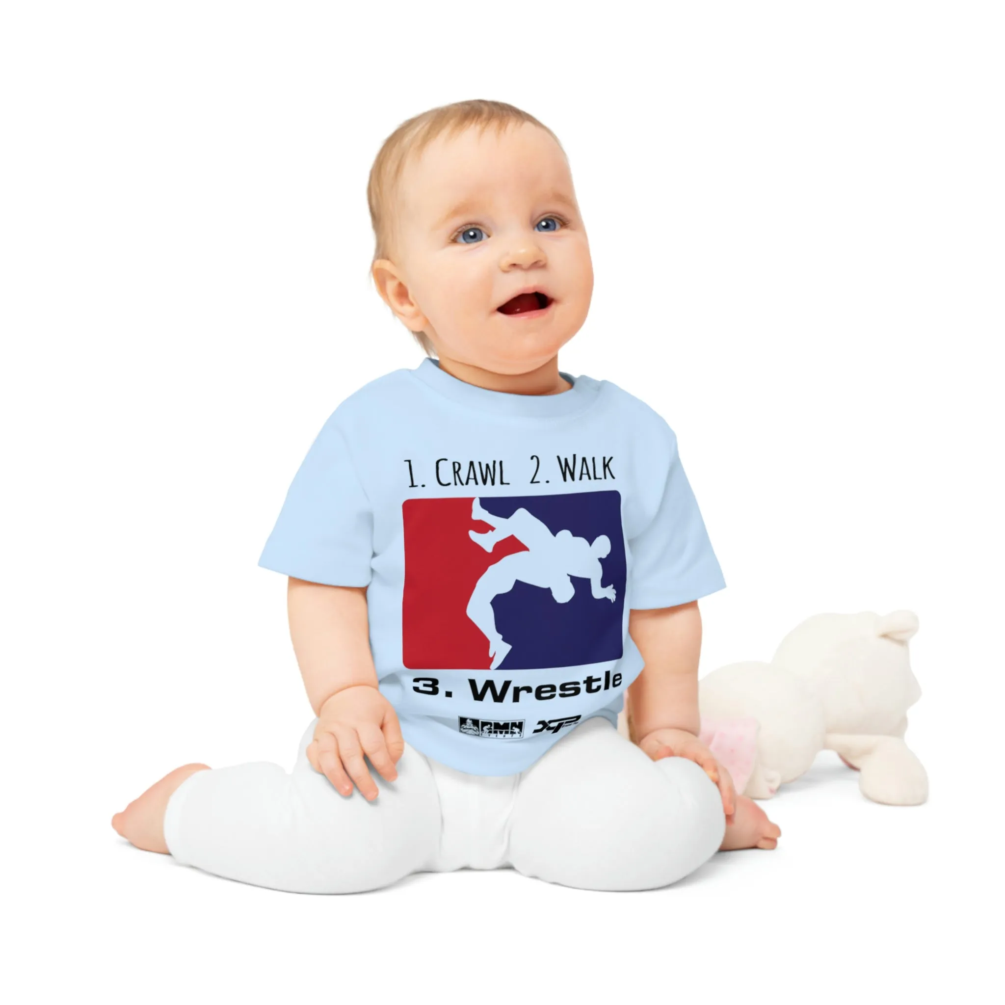 Crawl, Walk, Wrestle Baby T-Shirt by XPA Gear