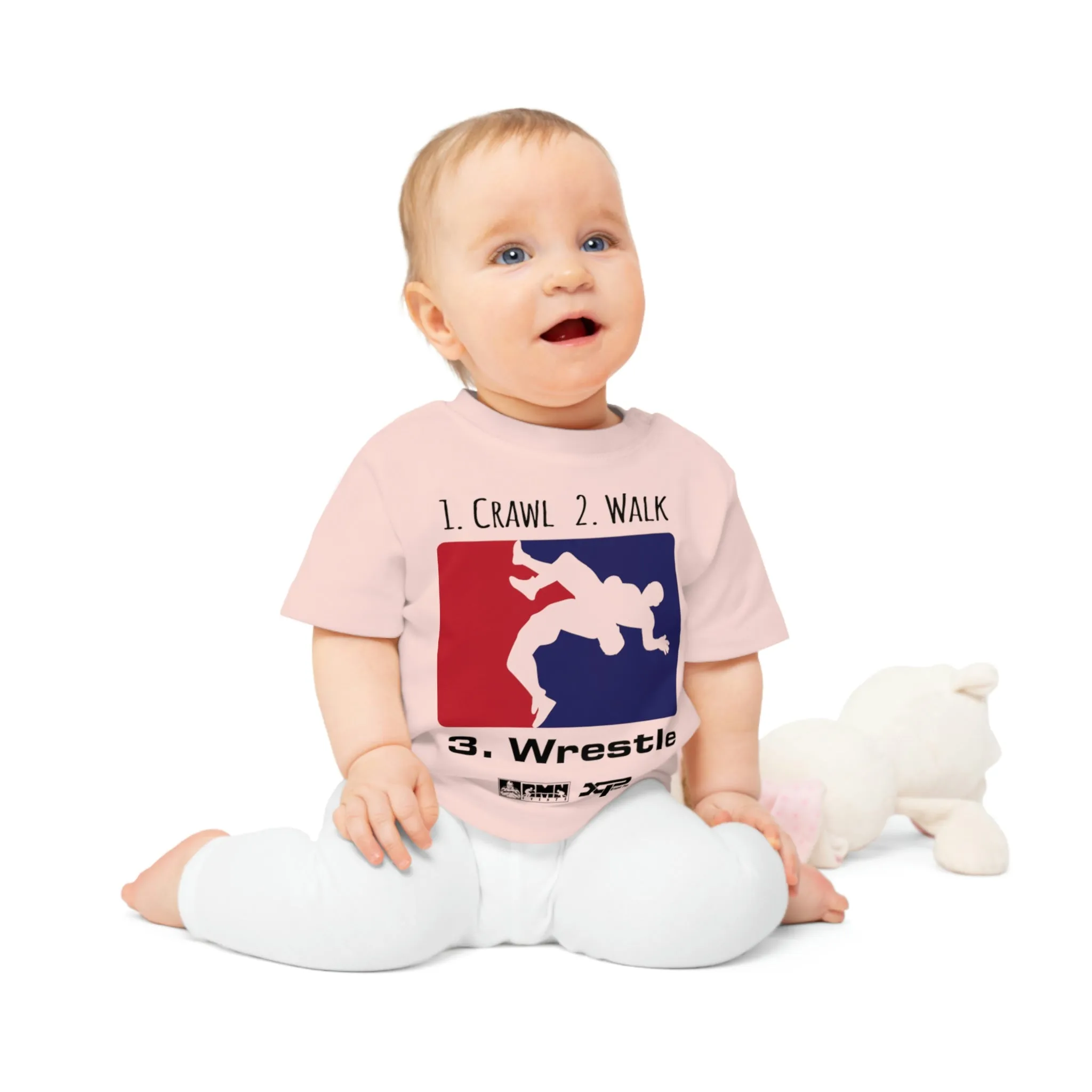 Crawl, Walk, Wrestle Baby T-Shirt by XPA Gear