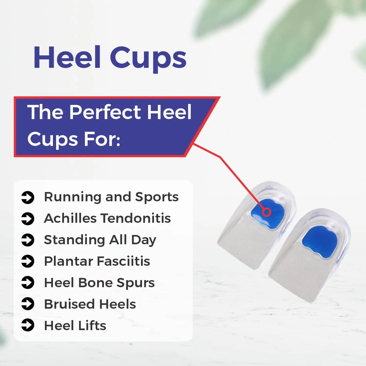 Dr Foot Gel Heel Cups Pair | Foot Comfort Support Protectors | For Bone Spurs Pain Relief Protectors Of Your Sore | Massaging & Shock Absorbing Gel | For Men - 1 Pair (Pack of 3)