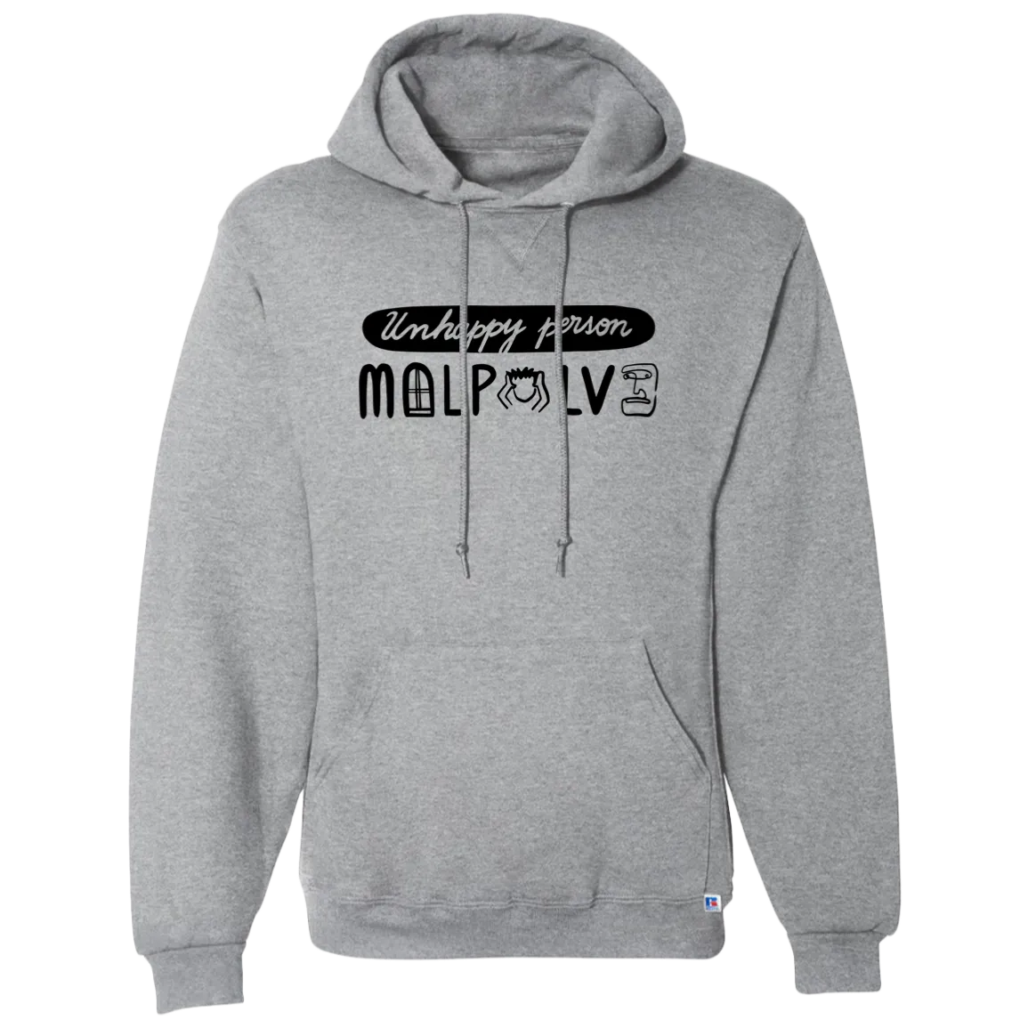 Dri-Power Fleece Pullover. Men's Hoodie, Unhappy Person