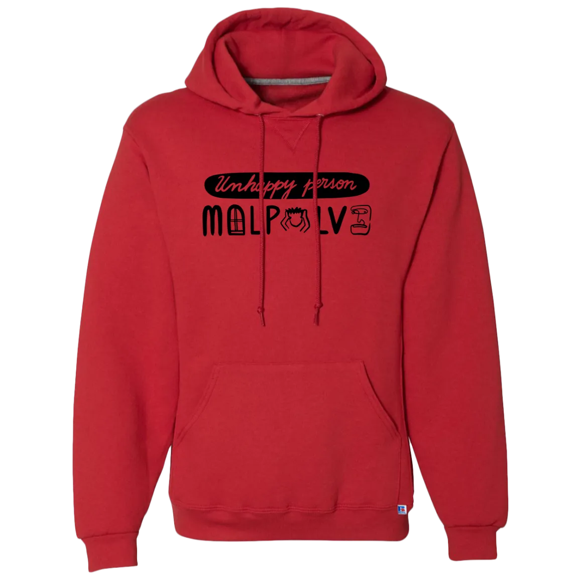 Dri-Power Fleece Pullover. Men's Hoodie, Unhappy Person