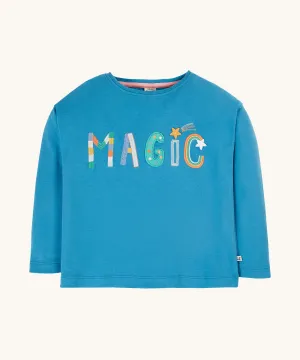 Frugi Bethany Applique Top - Deep Water/Magic