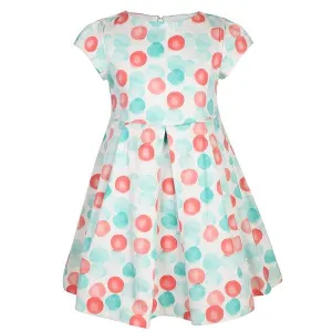 GIRLS LAKE DOTS DRESS - TURQUOISE