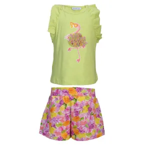 GIRLS MULTICOLOR 2-PIECE PRINT SHORT SET