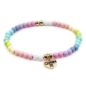 GIRLS PASTEL STRETCH BEAD BRACELET - MULTICOLOR