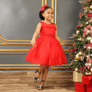 GIRLS RED TULLE BALL DRESS