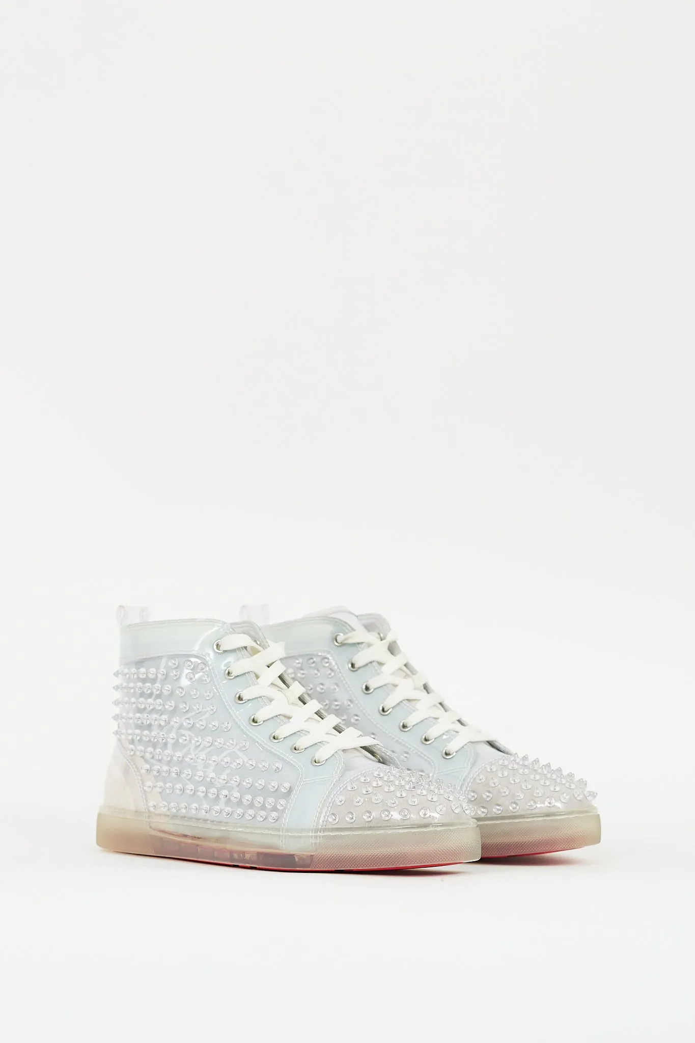 Grey Louix Ray Spiked PVC High Top Sneaker