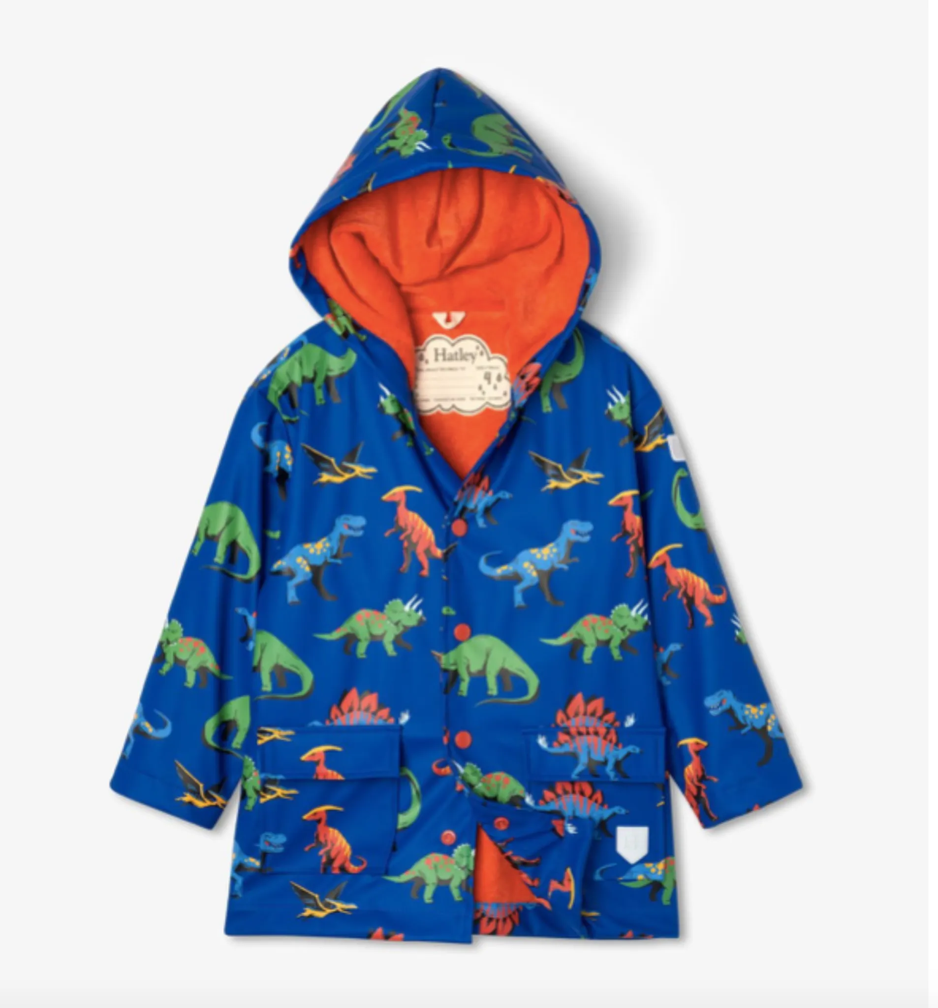 Hatley Boys Friendly Dinos Color Changing Rain Jacket - Infant Sizes to Youth