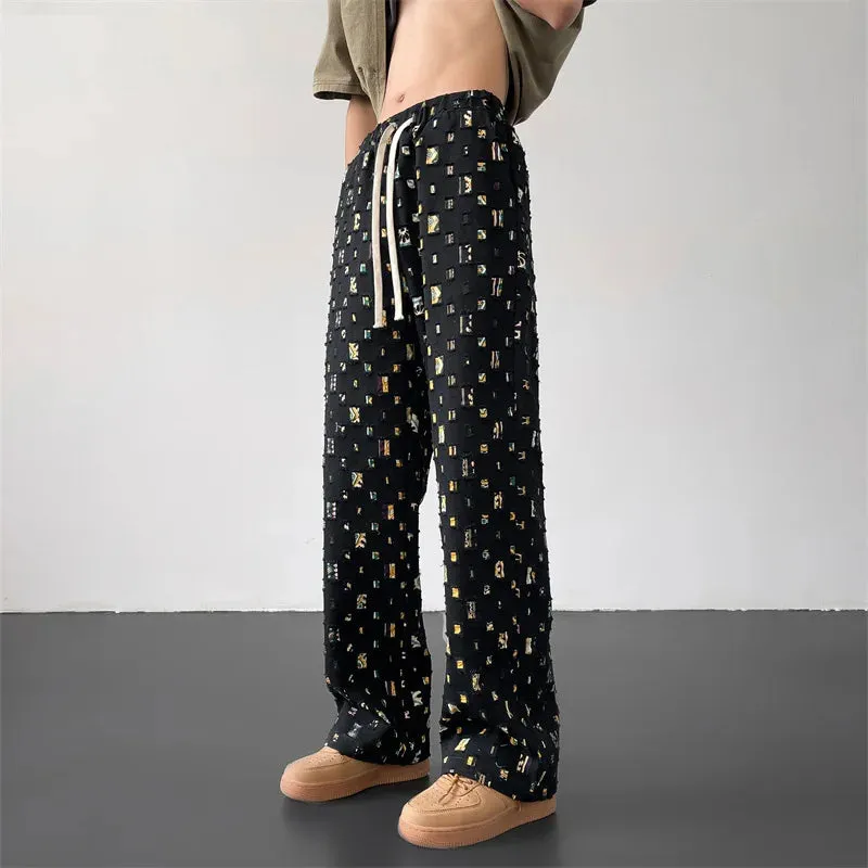 Hollow Checkered Plaid Pants