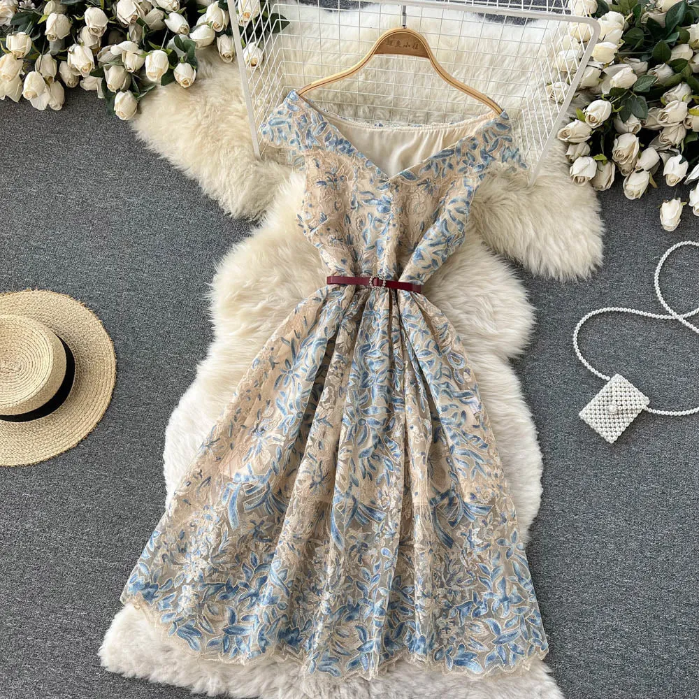 Korean Woman Dress Chic Elegant Robe Vestidos Women Clothes    S554