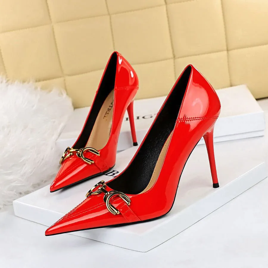 LovelyRLovely Women High Heel With Metal Belt Buckle